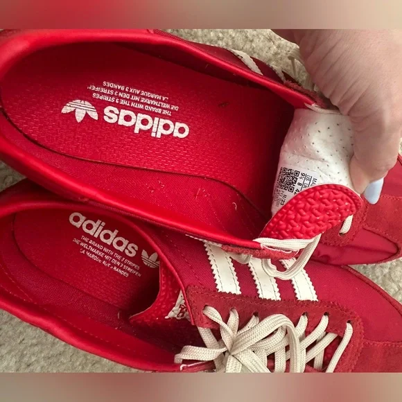 adidas Red and White Women's Shoes - Picture 5 of 5